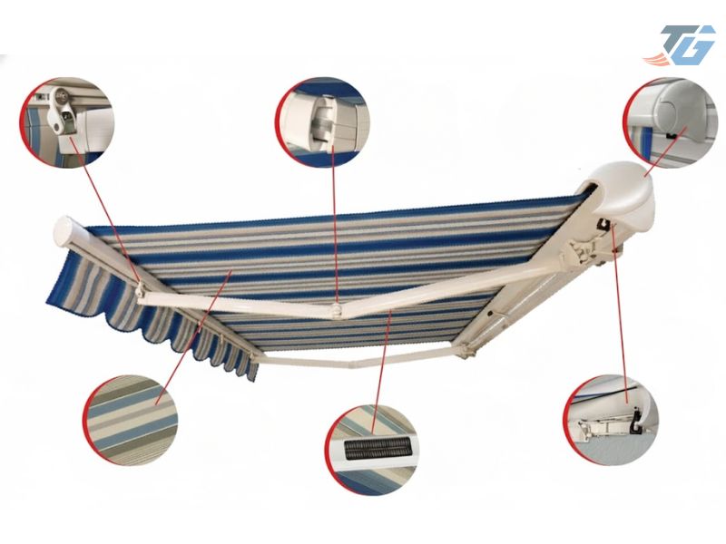 Cấu tạo của rèm che nắng mưa ban công tự cuốn