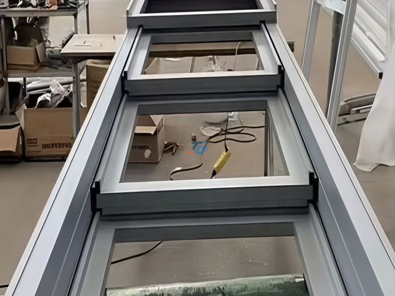 Lấp đặt mẫu máp kính giếng trời xếp lớp tự động Lấp đặt mẫu máp kính giếng trời xếp lớp tự động