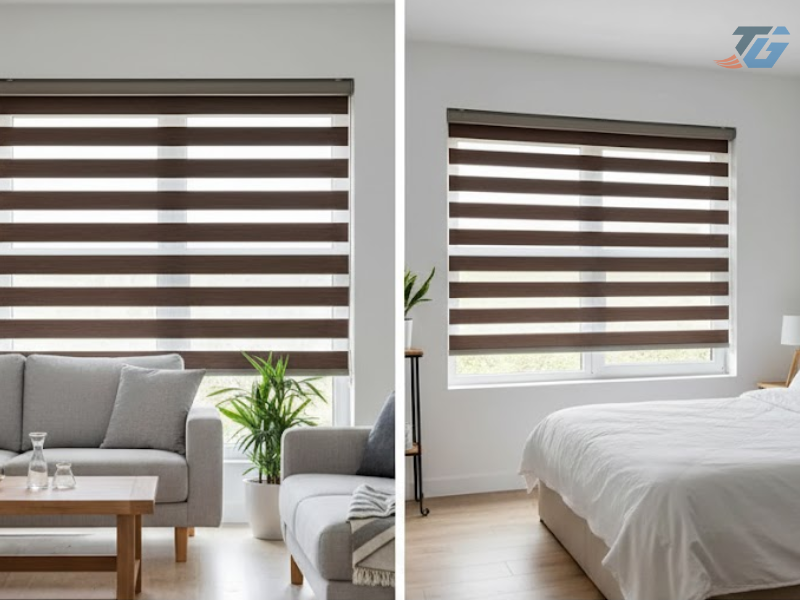 Rèm cuốn cầu vồng phù hợp với không gian phòng khách và phòng ngủ