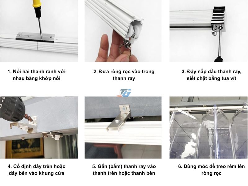 Cấu tạo rèm nhựa PVC xếp xoay gồm