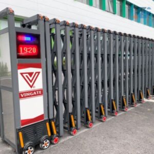 Cửa cổng xếp sơn tĩnh điện tự động