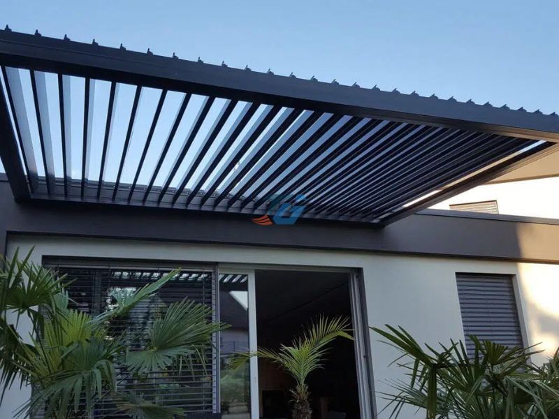 Mái nhôm xếp lật tự động