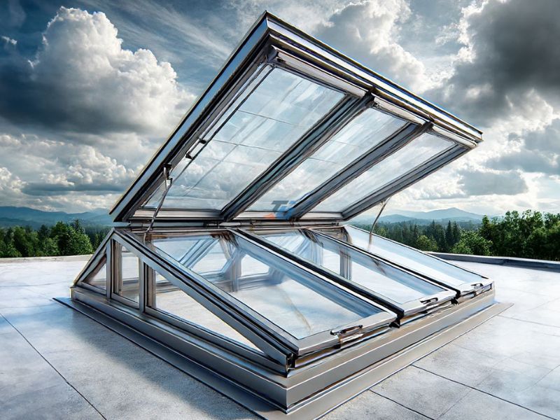 So sánh giếng trời truyền thống mẫu kết hợp nắp thăm trần