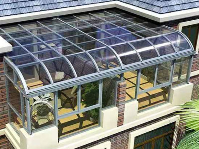 Thi công nhà kính mở trượt tự động cho ban công