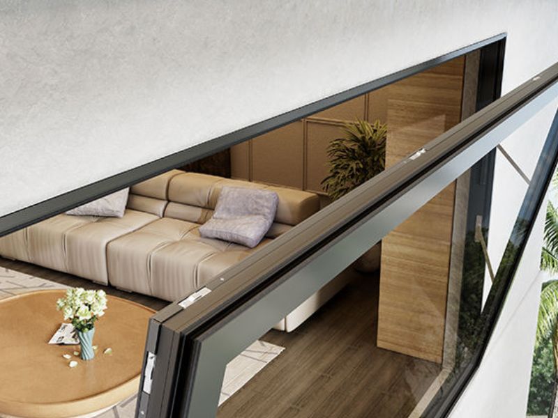 Thi công vách kính mở hất tự động cao cấp