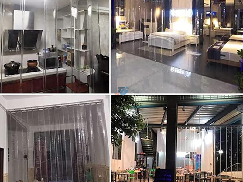 Ứng dụng rèm nhựa PVC xếp xoay