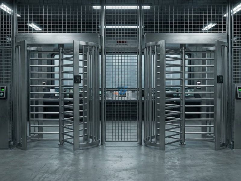 Ảnh thi công cổng Full Height Turnstile khu an ninh