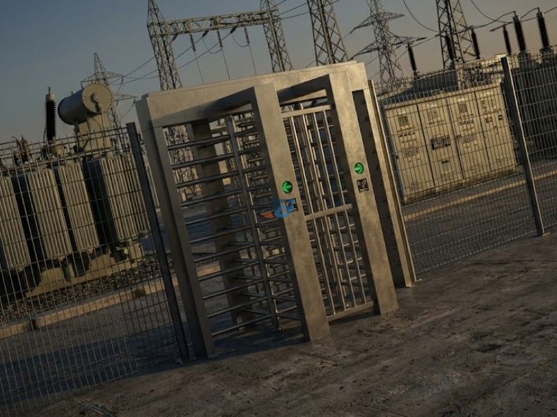 Ảnh thi công cổng Full Height Turnstile khu máy năng lượng