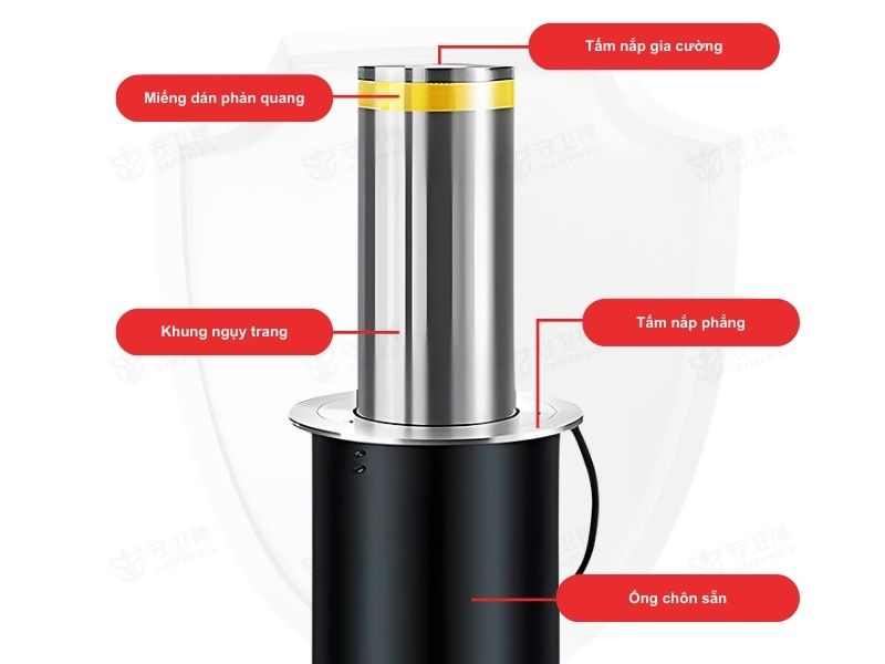 Cấu tạo cột Bollard tự động