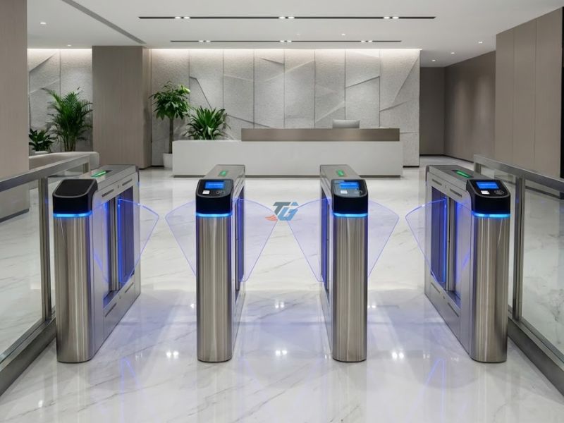 Thi công cống Flap Barrier tự động tại sảnh tòa nhà