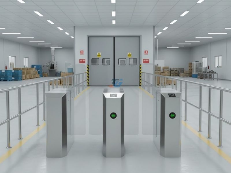 Thi công cổng Sliding Turnstile tại nhà máy hiện đại Thi công cổng Sliding Turnstile tại nhà máy hiện đại
