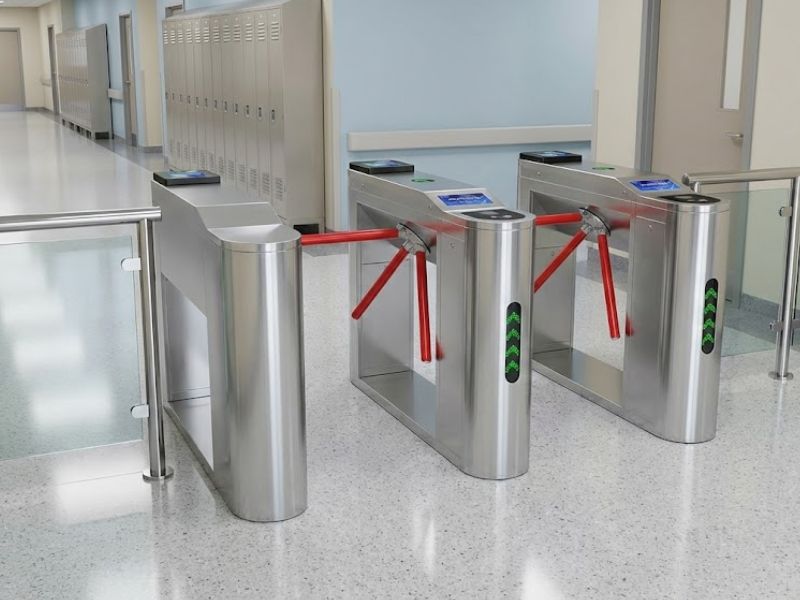 Thi công cổng xoay Tripod Turnstile khu bệnh viện A