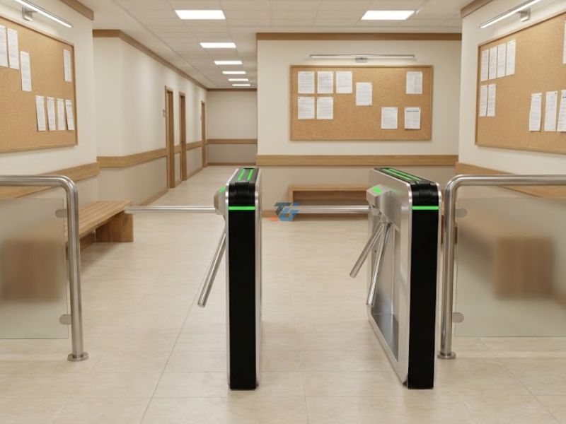 Thi công cổng xoay Tripod Turnstile ký túc xá