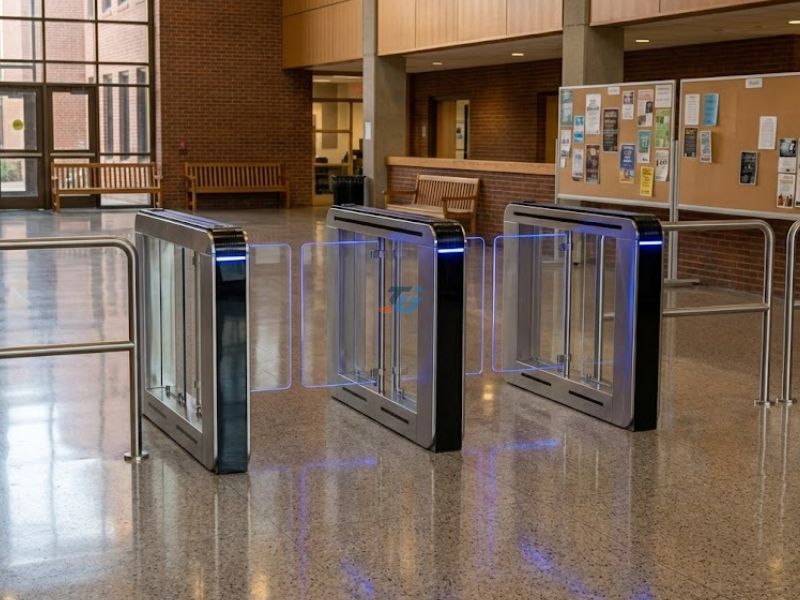 Thi công lấp đặt cổng swing barrier tại trường học Thi công lấp đặt cổng swing barrier tại trường học